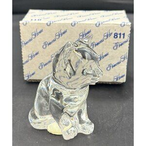 Princess House 24% Lead Crystal Paperweight -Kitten Cat Figurine Original Box